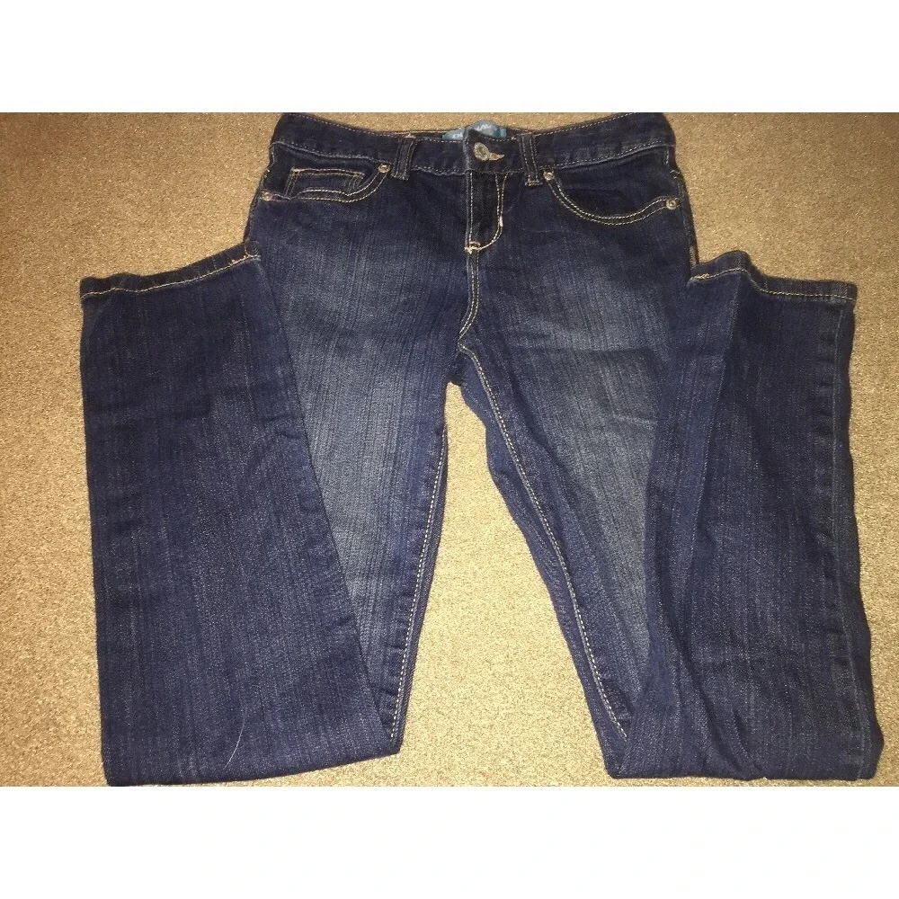Old Navy Skinny Girls 10 Regular Blue Jeans Hidden Adjustable Waist (Anne)